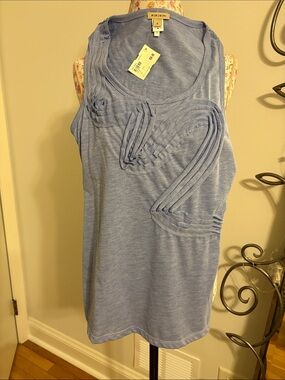NWT Nikibiki Light Blue Tank Top Swirl Trim Design, size small